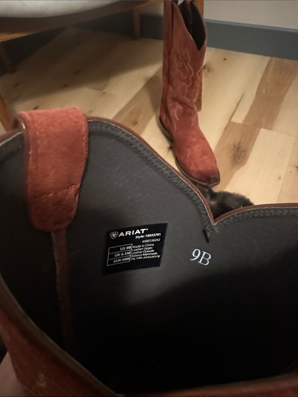 Ariat Rust Suede Western Heeled Boots - Picture 4 of 6
